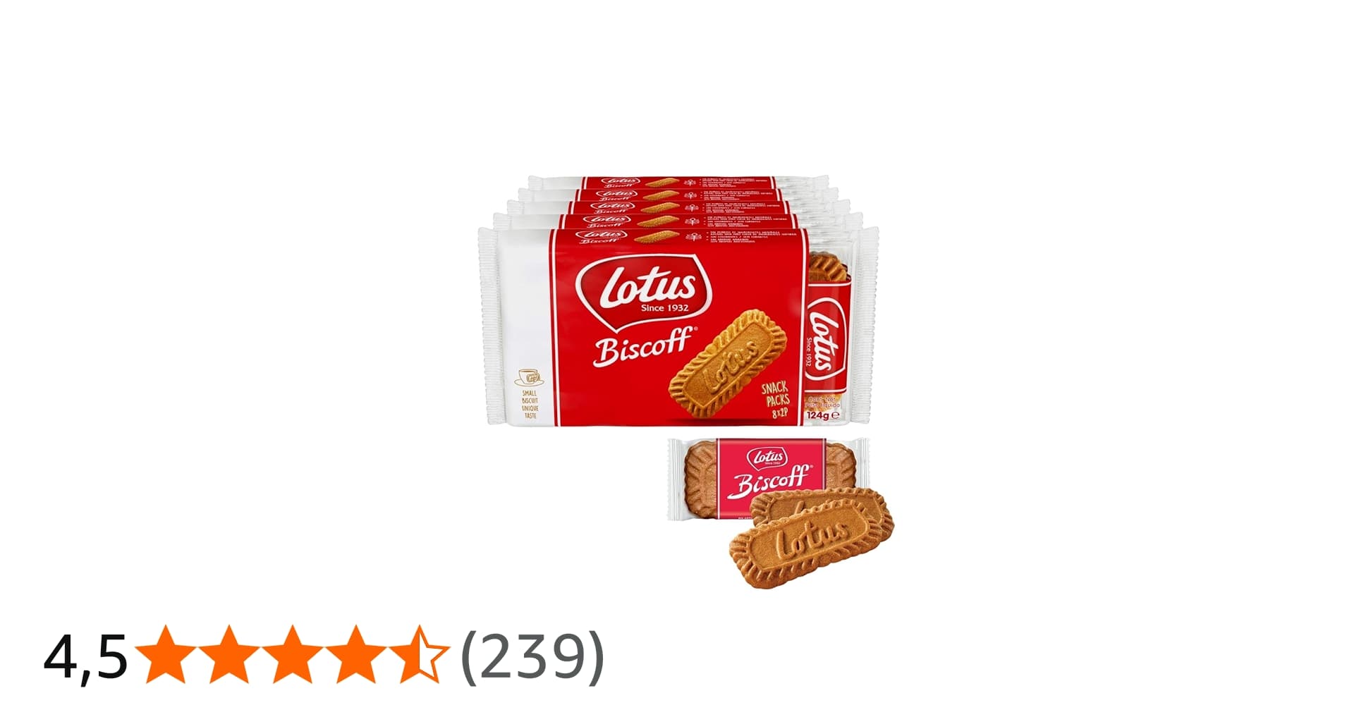 80 Biscoitos - 5 Pacotes - Bolacha Belga - Lotus Biscoff