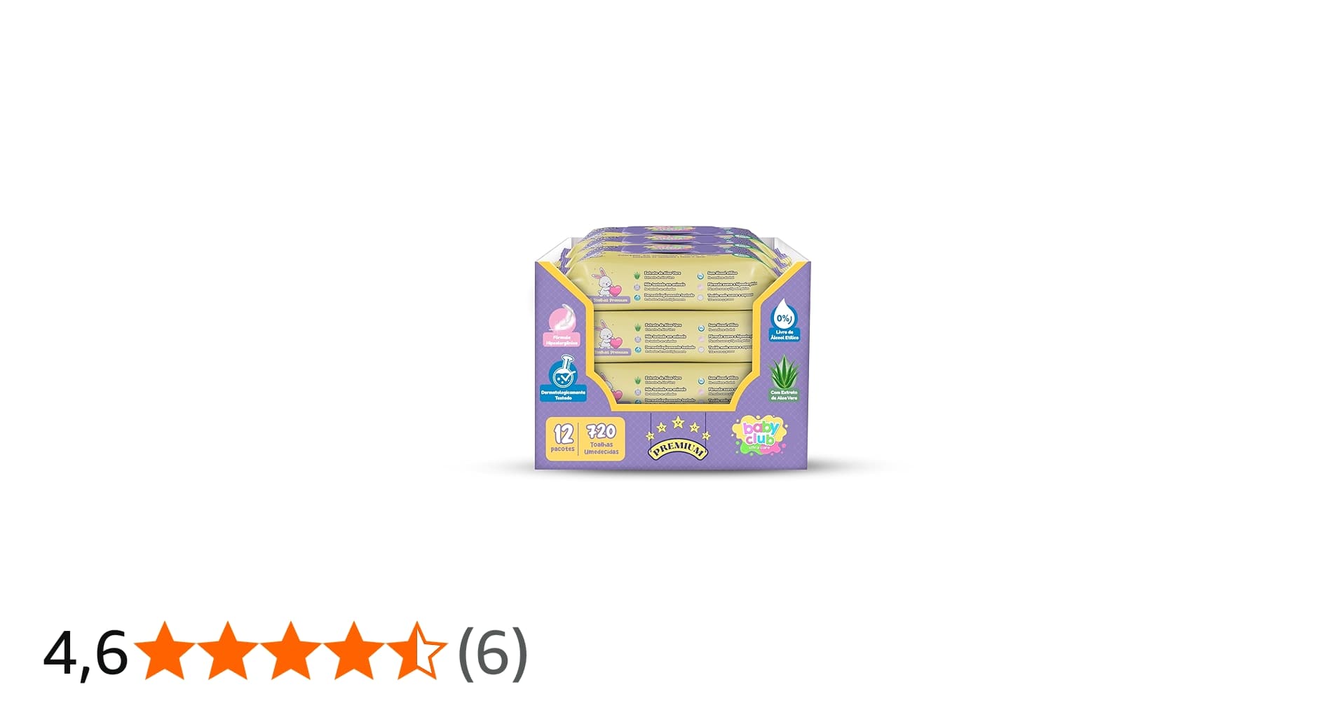 Kit Lenços Umedecidos 12 Pacotes Premium 60fls Baby Club