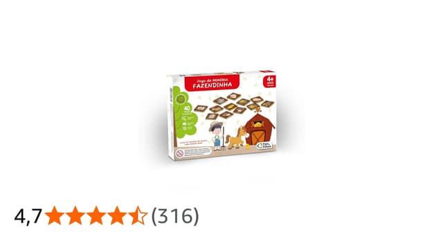 Pais & Filhos | Jogo da Memória Fazendinha em Madeira | 40 Peças | Brinquedo Educativo | Desenvolvimento Cognitivo, Memória e Concentração | Presente para Crianças +4 Anos