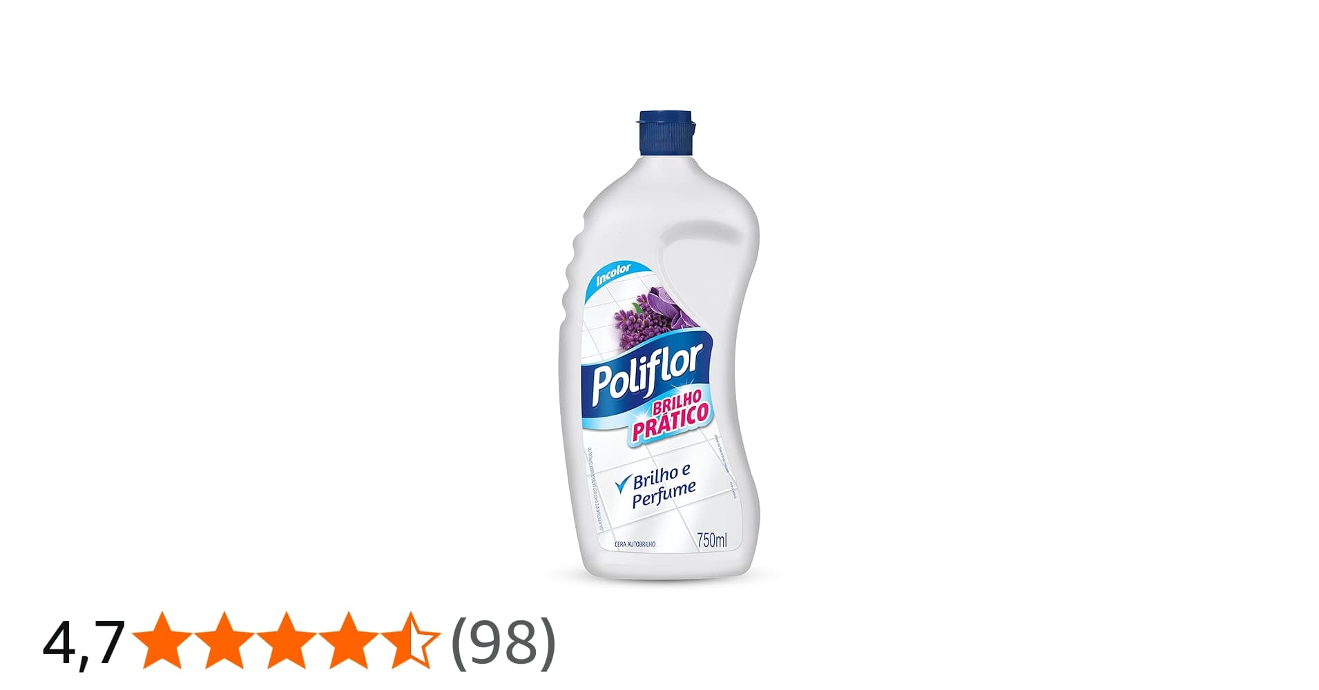 Cera Auto Brilho Líquida Poliflor Brilho Prático Incolor 750ml