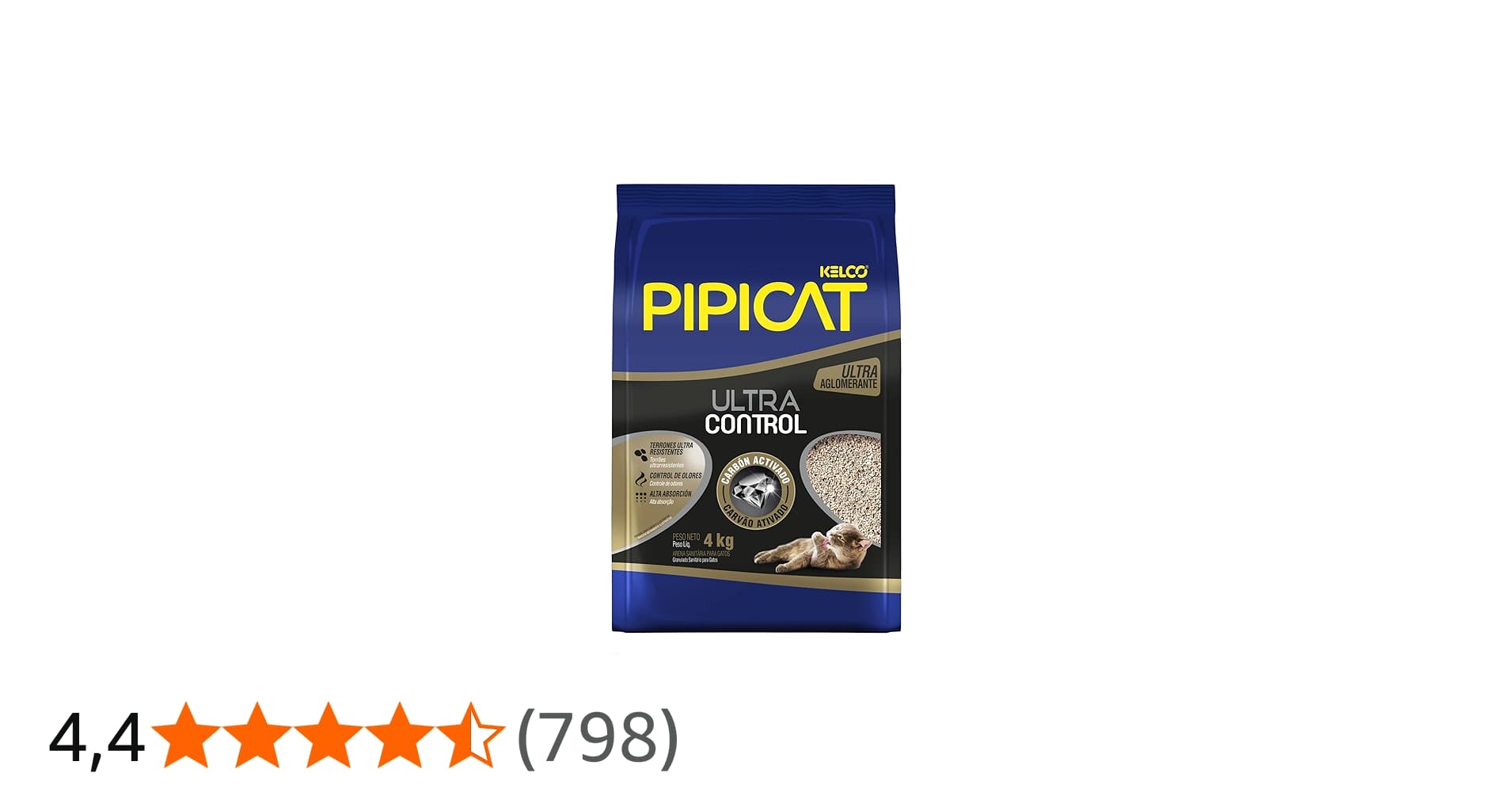 Pipicat Areia Higiênica Ultra Control 4 Kg