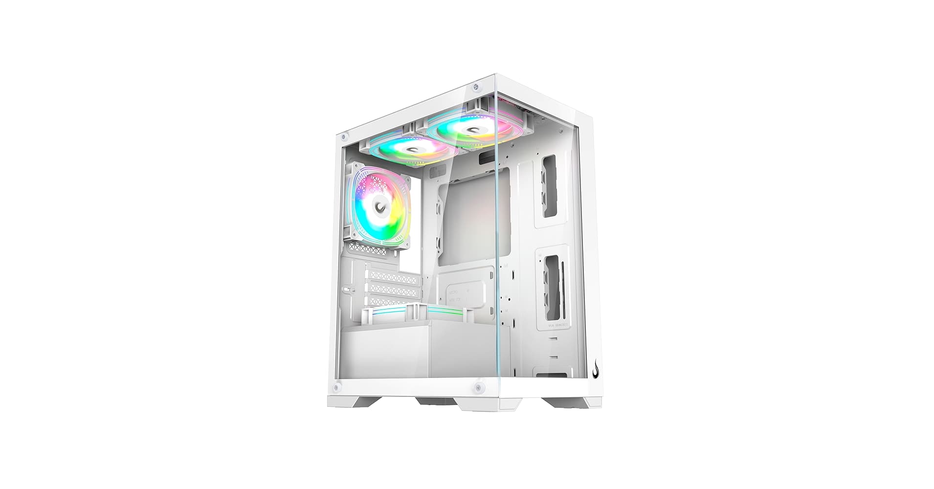 Gabinete Gamer Rise Mode Crystal Glass, Mid Tower, Vidro Temperado, USB 2.0 e 3.0, Branco