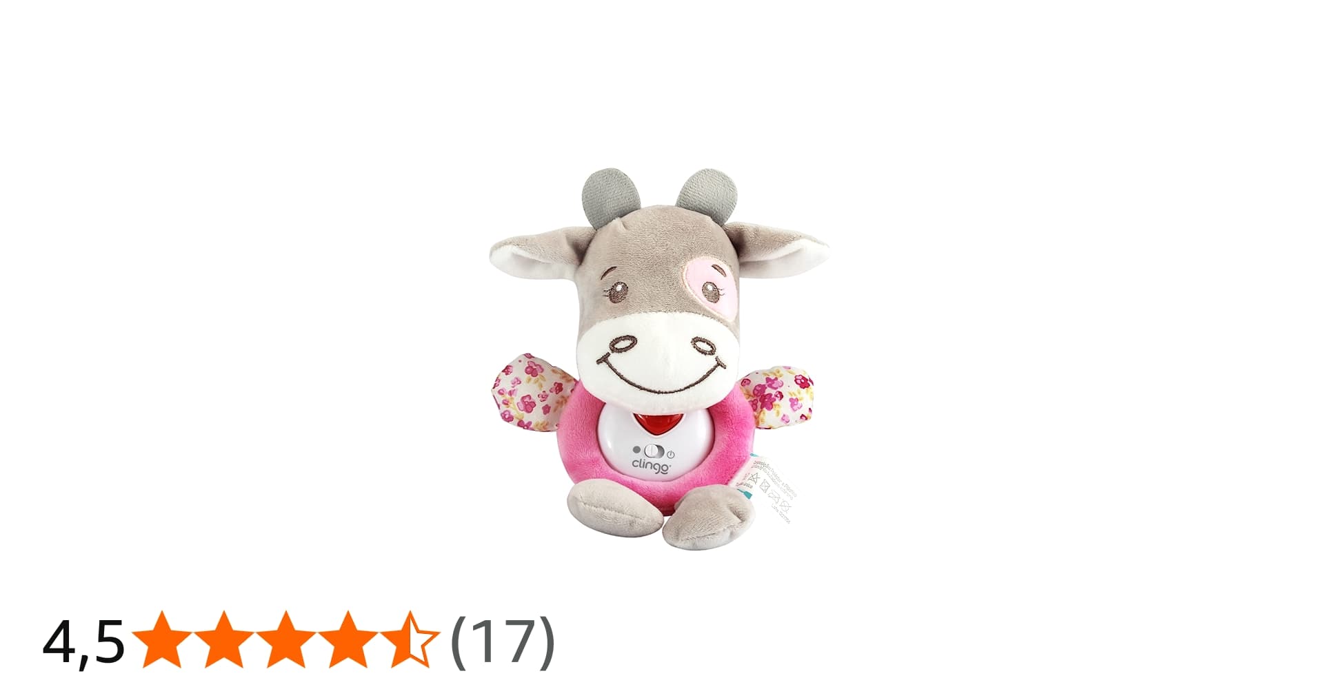 Clingo Pelucia Vaquinha Musical Rosa, 2896