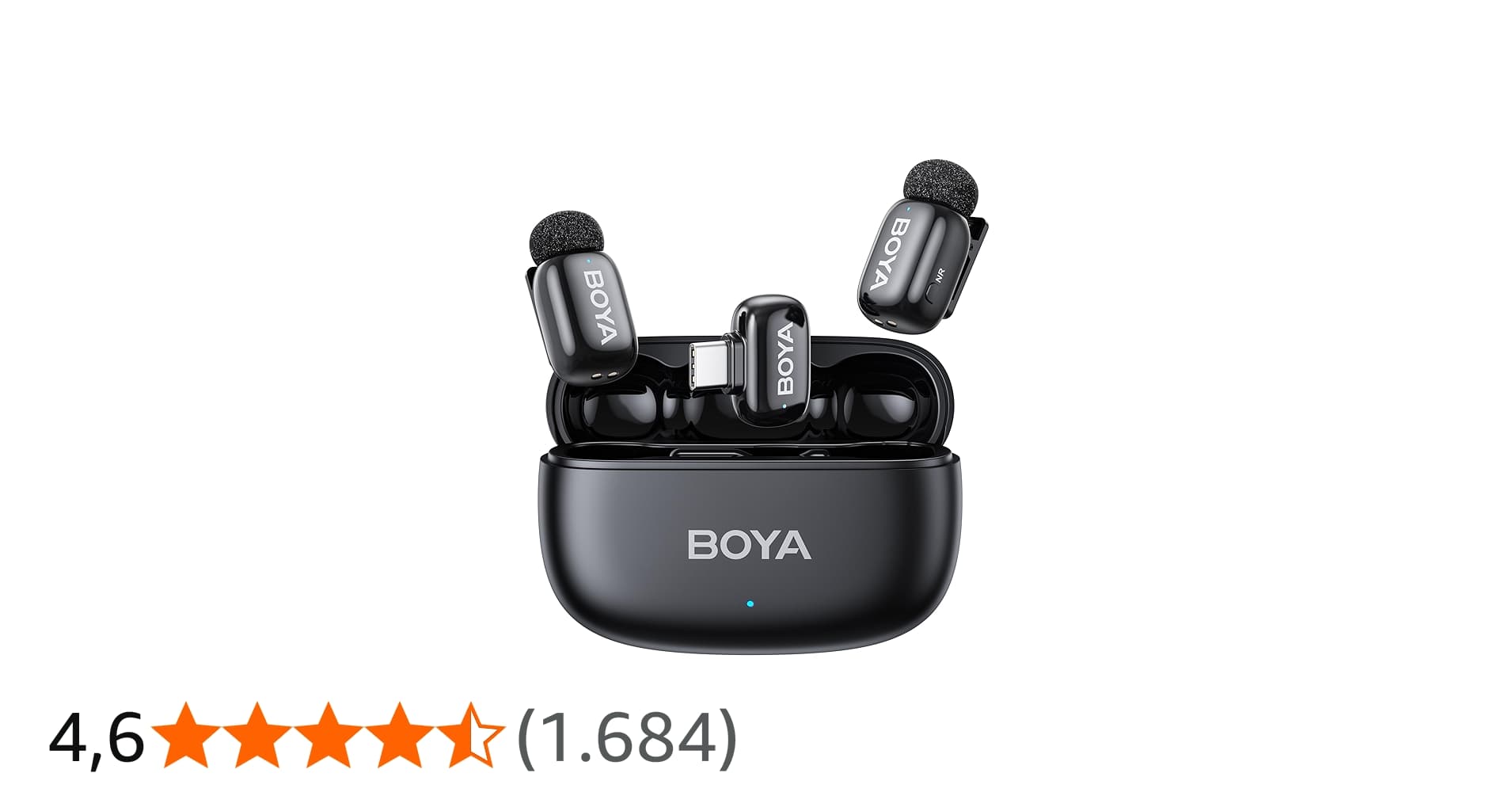 Microfone Lapela Boya Mini-14 Usb-c Sem Fio Preto, Áudio Profissional Gravações e Lives, Compativel Dispositivos Usb-c, Discreto e Portátil, Ideal para Profissionais e Criadores de Conteúdo