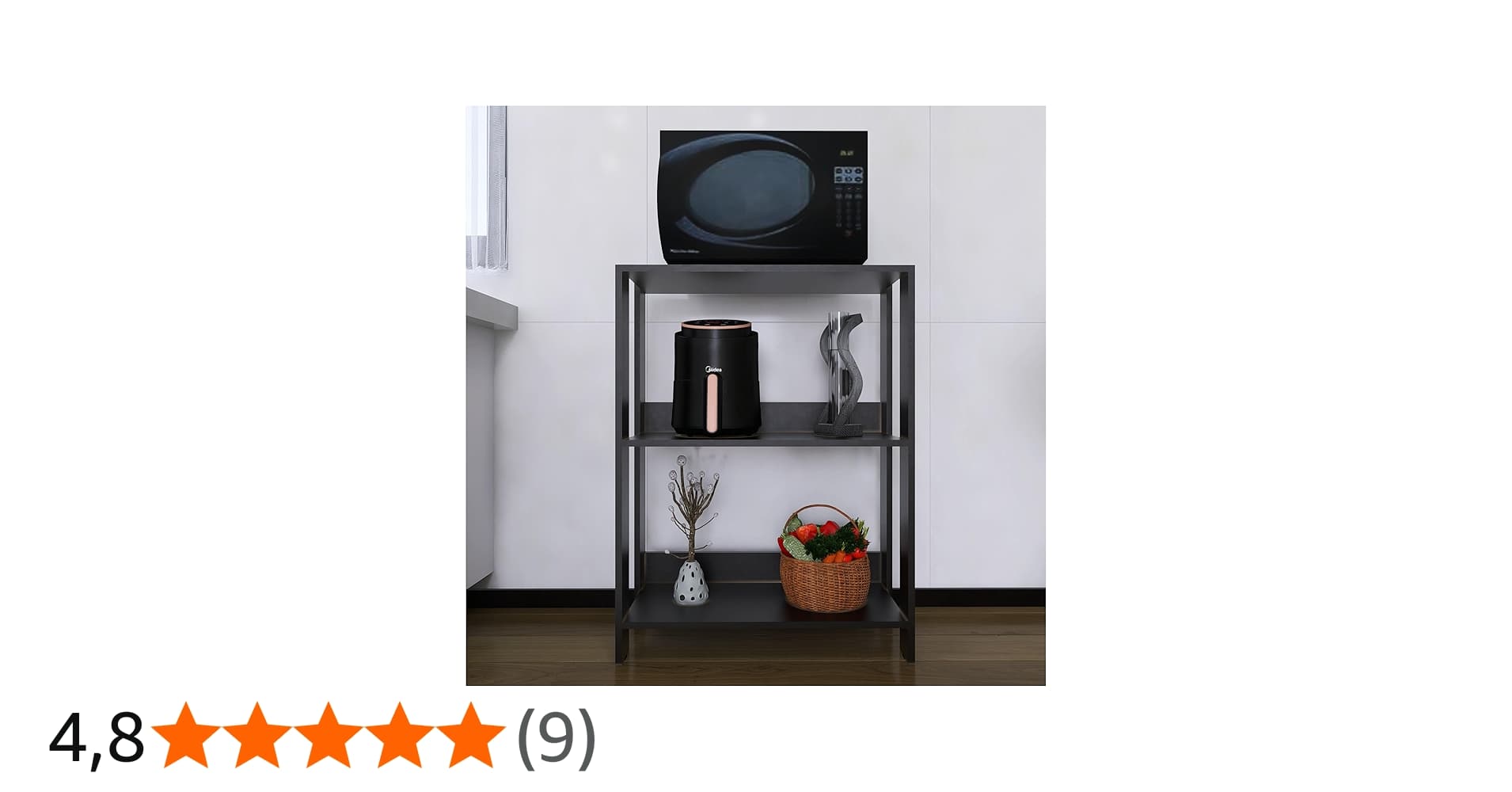 Balcão Multiuso para Microondas Movlar - Mod.0705 (Preto)