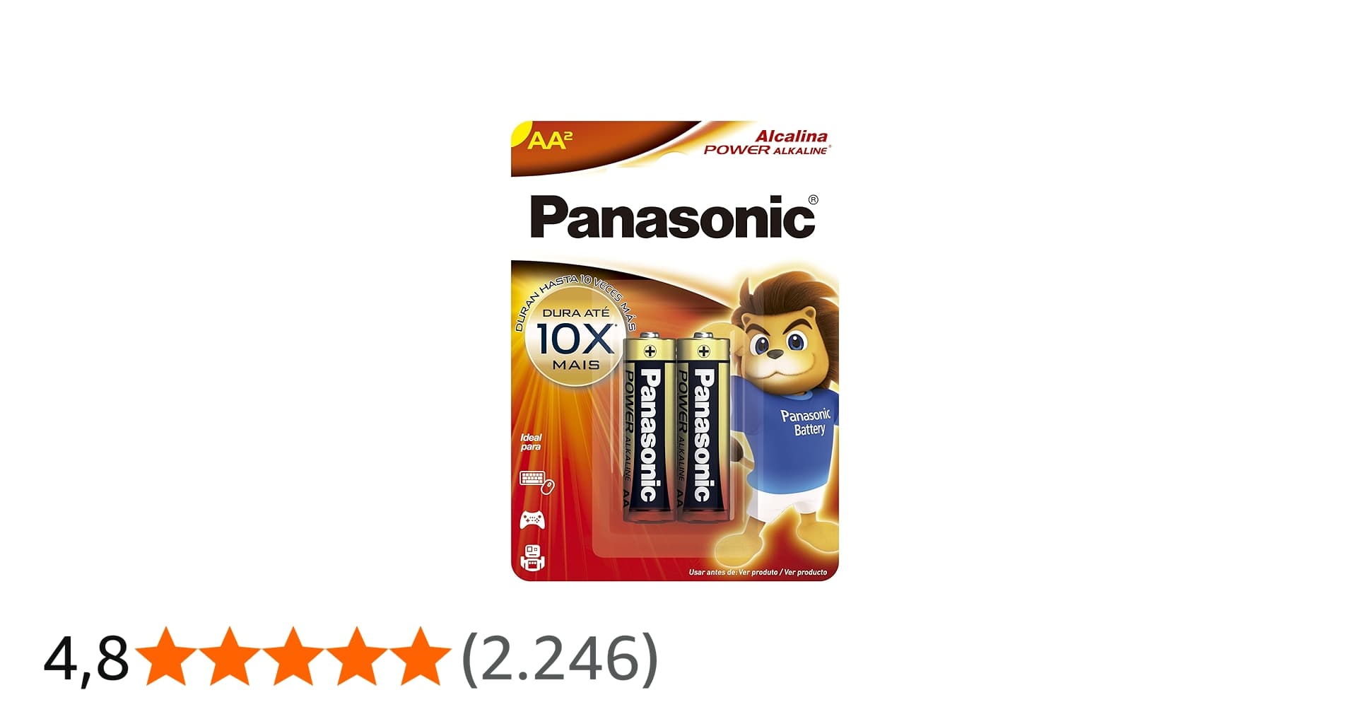 Panasonic Pilha Alcalina Lr6Xab/2B Cinzaaa (Pequena)