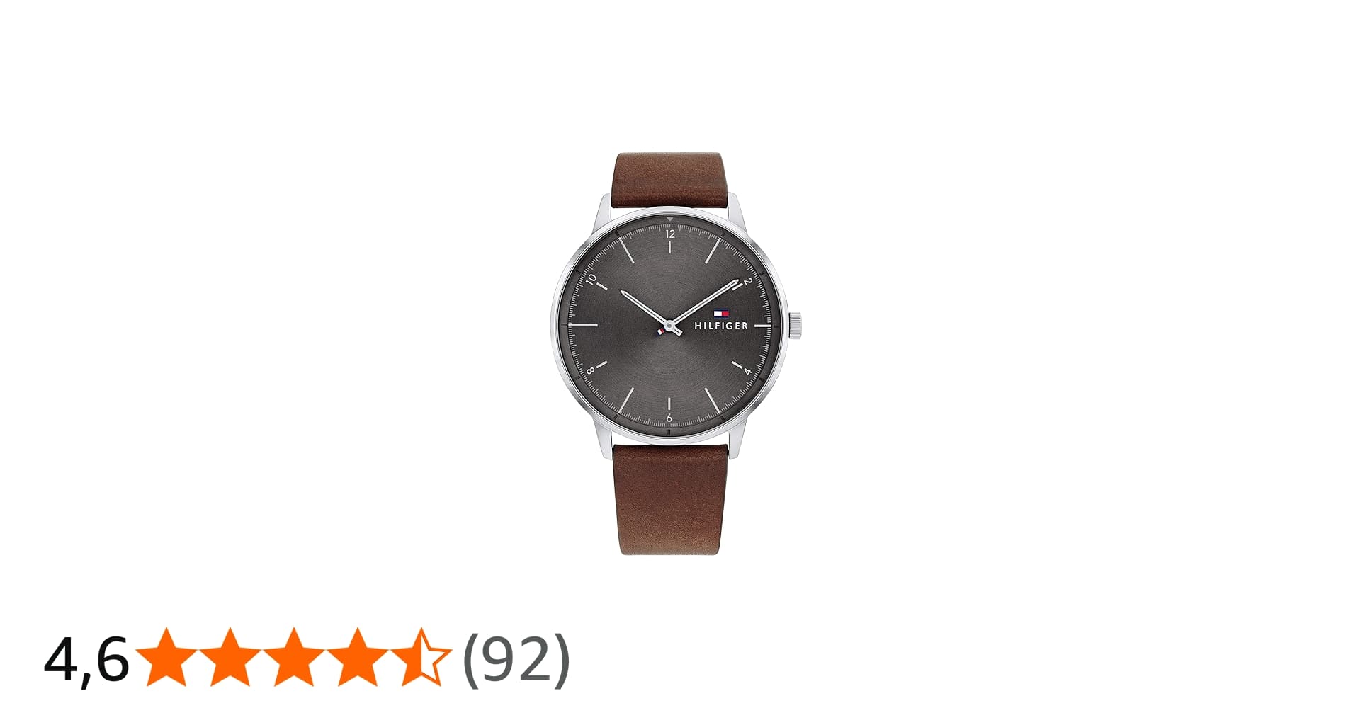 Tommy Hilfiger Relógio Casual Masculino de Quartzo de Aço Inoxidável e Pulseira de Couro, Cor: Marrom (modelo: 1791840), Marrom, Relógio de Quartzo