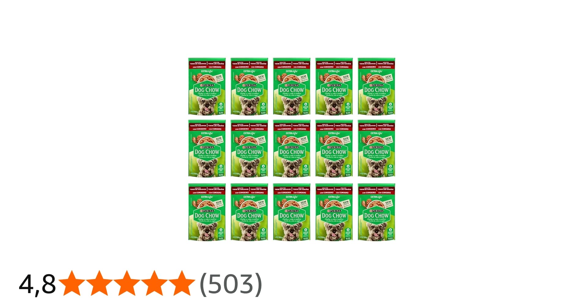 Pack Nestlé Purina Dog Chow Ração Úmida para Cães Adultos Cordeiro Ao Molho - com 15 Sachês 100g