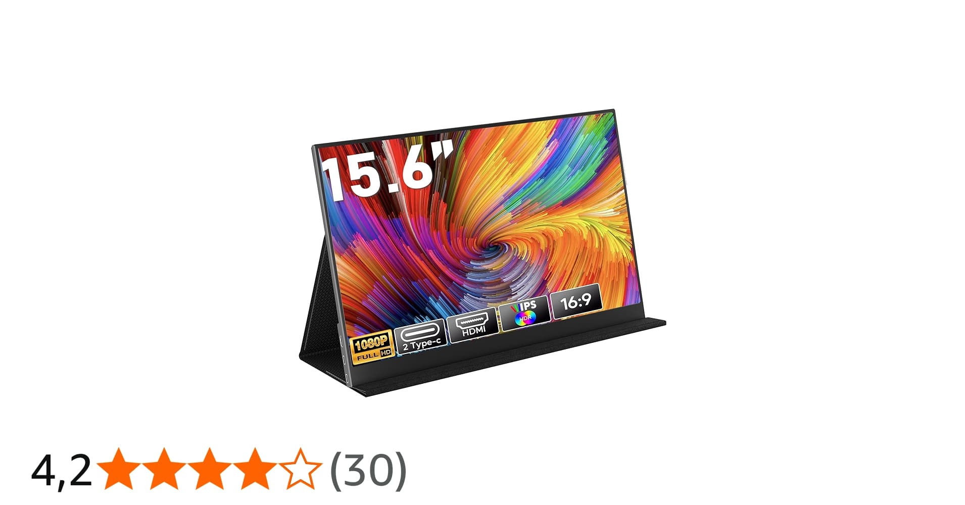 Armazém Brasil, Monitor Portatil 15,6'', Fhd 1080p Monitor Portátil Conectado com USB C Dupla/HDMI, Ips Extensor de Tela para Notebook com Vesa e Funda Inteligente Magnético, Plug And Play