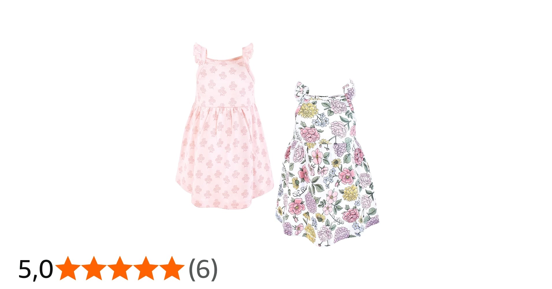 Hudson Baby Vestidos de Algodão para Bebês e Crianças, Flores Vintage, 3 a 6 Meses Cotton Dresses Hudson Babybebê-meninas